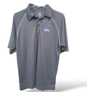 Bud Light Logo Polo SZ Med Tri-Mountain Performance Grey Lightweight Dry Fit